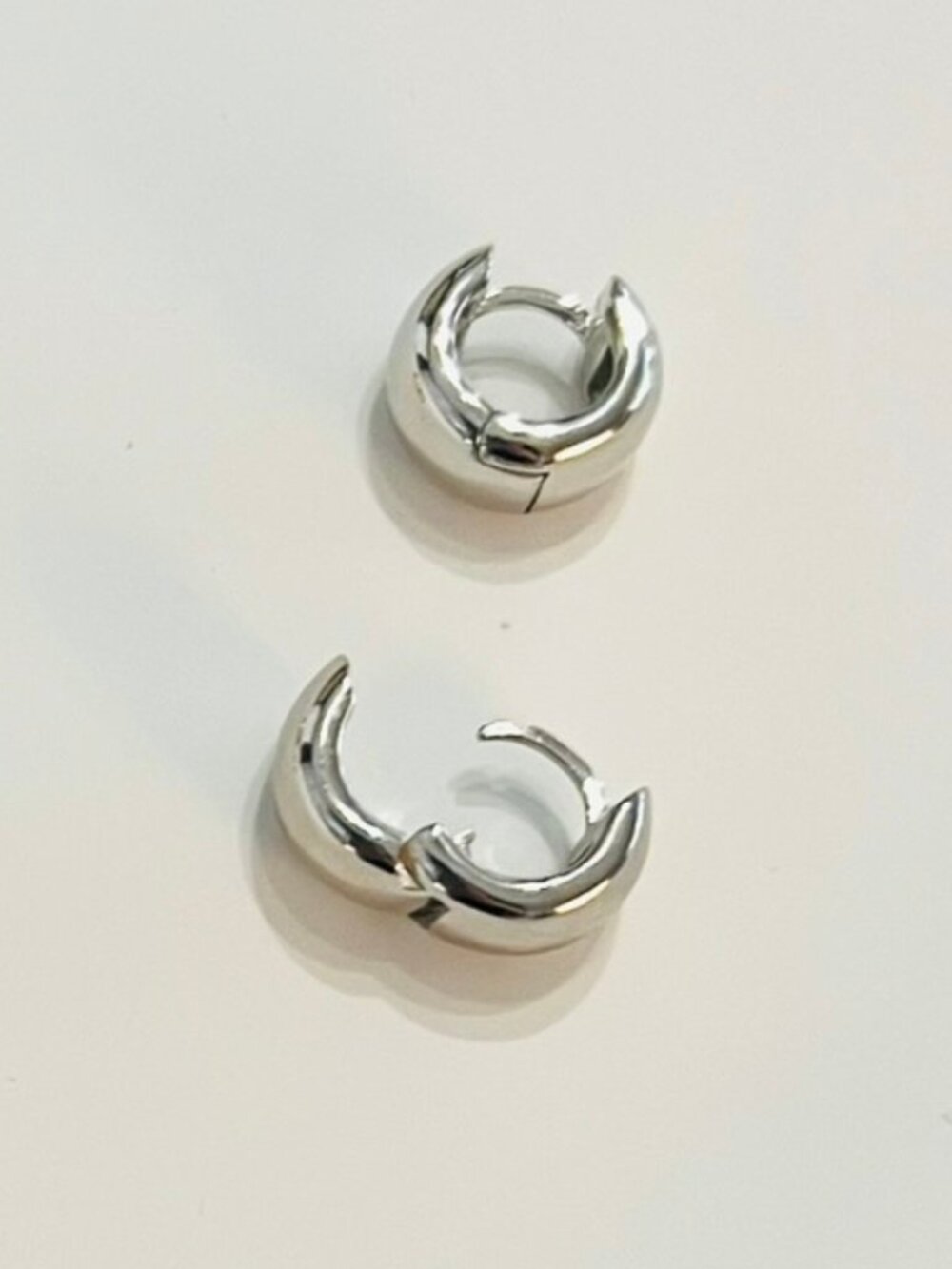 925 Sterling Silver Chunky Huggie Hoops